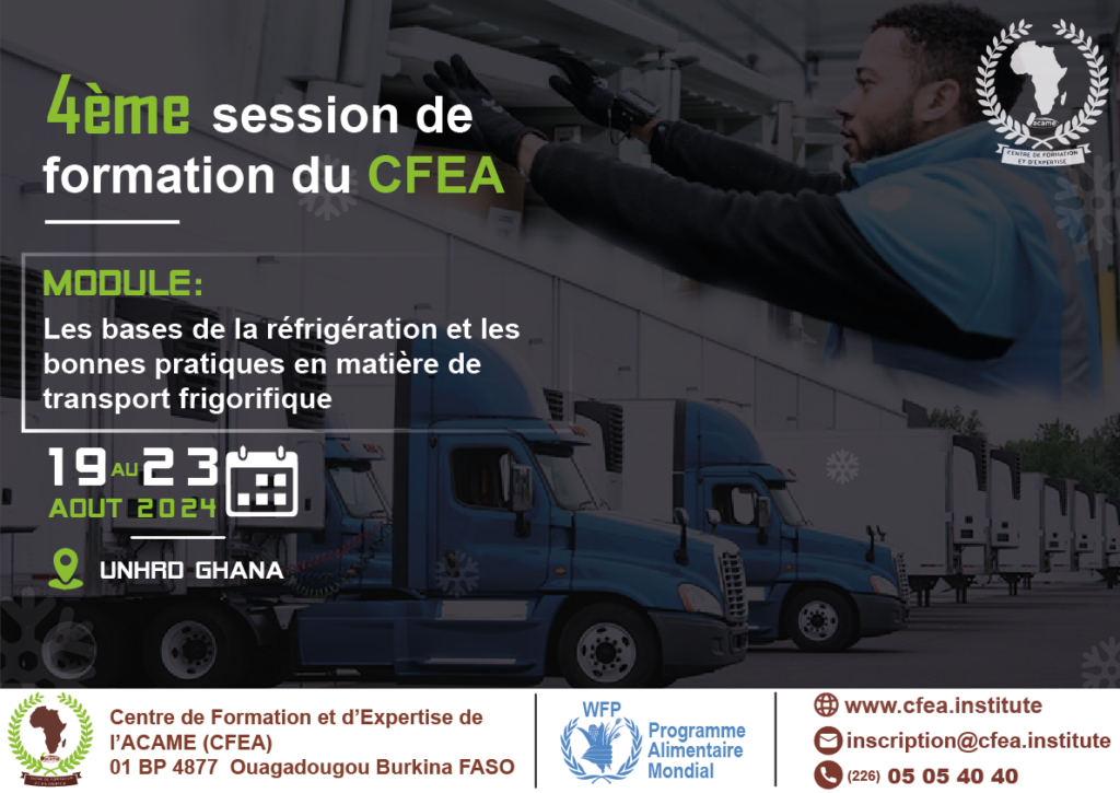 Formation sur les bases de la réfrigération et les bonnes pratiques en matière de transport frigorifique